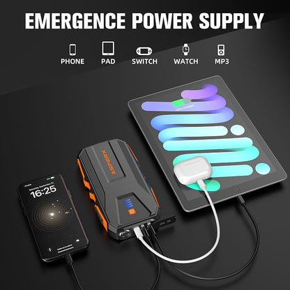 ASPERX 3000A Jump Starter for Car Battery, 12V Portable Jump Box - Image 5