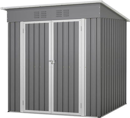 4'x6' Metal Shed Outdoor Storage Shed, Metal Steel Utility Tool Shed Storage by Jaxilyn
