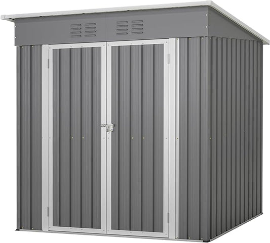 4'x6' Metal Shed Outdoor Storage Shed, Metal Steel Utility Tool Shed Storage by Jaxilyn