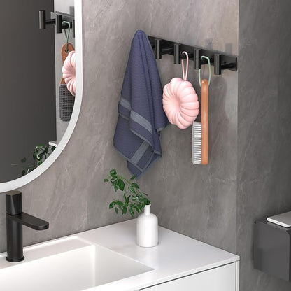Wall Mounted Coat Rack-5 Hooks, Heavy Duty Stainless Steel Hook Rail - Image 4