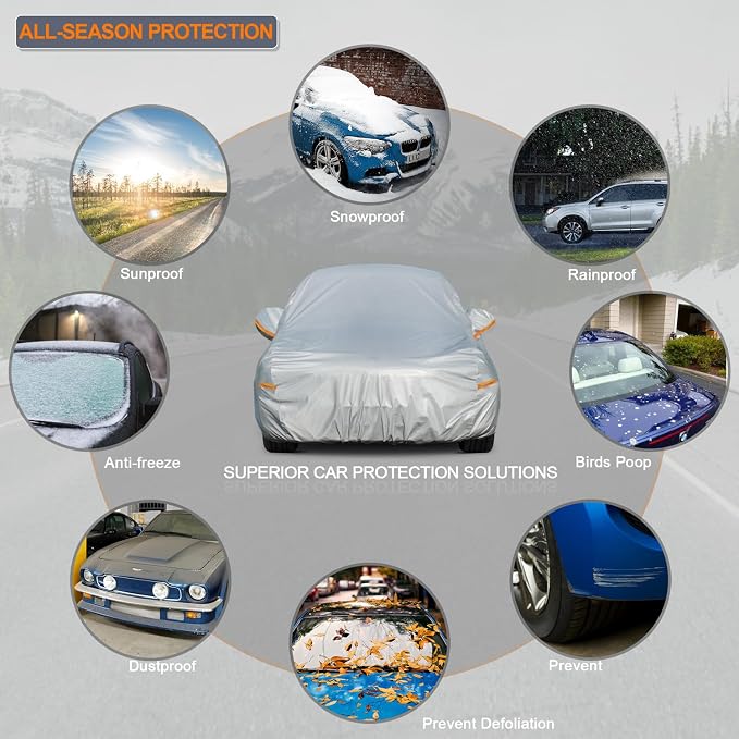 Kayme 6 Layers Car Cover Waterproof All Weather - Image 4