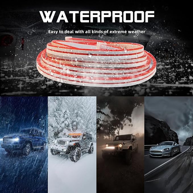 Car LED Strip Light For Trunk, 79Inch IP67 Silicone Waterproof Neon Light Strip - Image 6