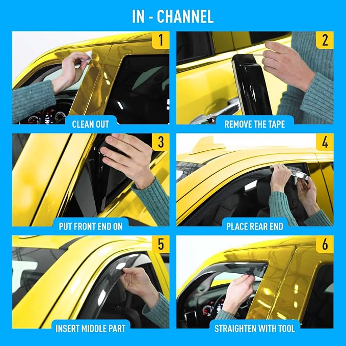 Extra Durable Window Deflectors in-Channel Visors Rain Guards Fit - Image 6