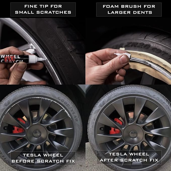 Dark Silver Rim Touch Up Paint Kit, Car Wheel Scratch Repair Kit, Wheel Touch - Image 5