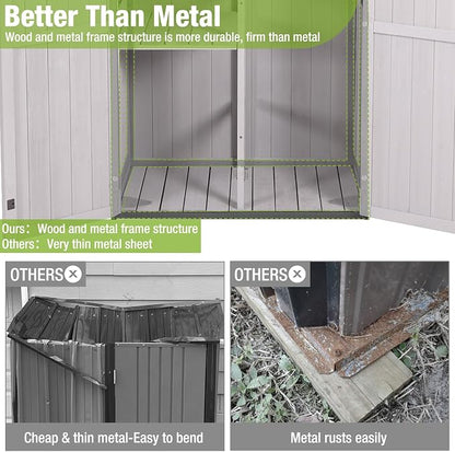 GUTINNEEN Sheds Outdoor Storage Wooden Garden Tool Shed - Image 5