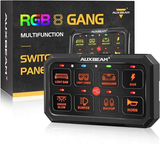 Auxbeam Switch Panel RGB 5 Inch Large 8 Gang Switch Panel RA80 XL Toggle by Auxbeam