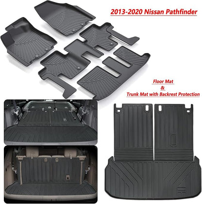 Floor Mats & Trunk mat For 2013-2019 2020 Nissan Pathfinder 2013 Infiniti JX35 - Image 2