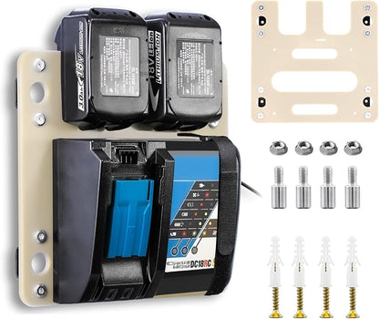 FETESNICE Wall Mount for Makita Charger, Flame Retardant Synthetic Materials by FETESNICE