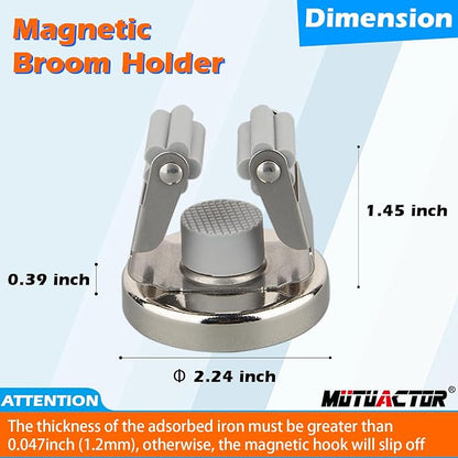 MUTUACTOR Magnetic Broom Holders, No Drilling Magnetic Hooks Broom Mop Brackets - Image 5