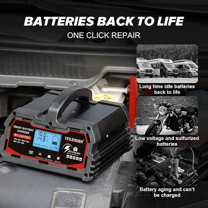 Battery Charger 20A, 12V/24V Lead Acid Smart Battery Charger, 12V LiFePO4 Car - Image 5