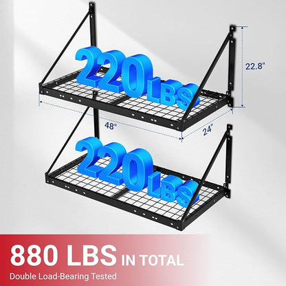 FLEXIMOUNTS 4-Pack 2x4ft Garage Wall Shelving - Image 2