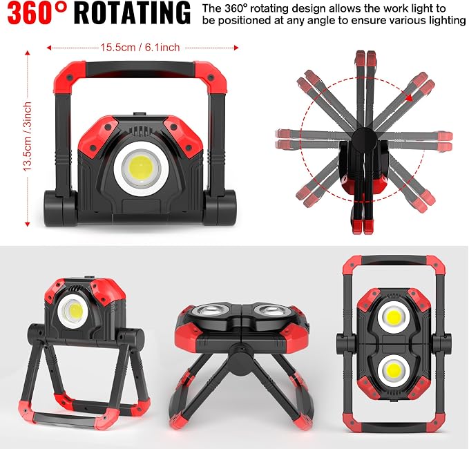 Adelante 2Pack Rechargeable LED Work Light - Image 2