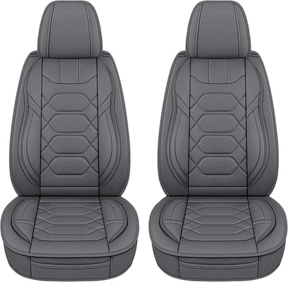 Pariitadin Leather Car Seat Covers Front Pair, Waterproof Breathable Faux - Image 3