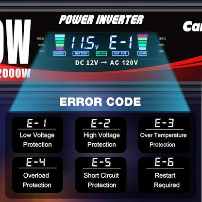 1000W/2000W Car Power Inverter DC 12V to 110V/120V AC Converter - Image 4