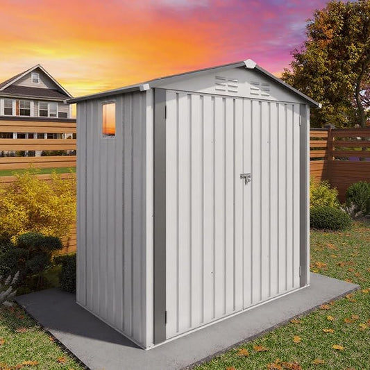 6 x 4 FT Outdoor Storage Metal Shed, Bike Garden Tool Shed by Unknown