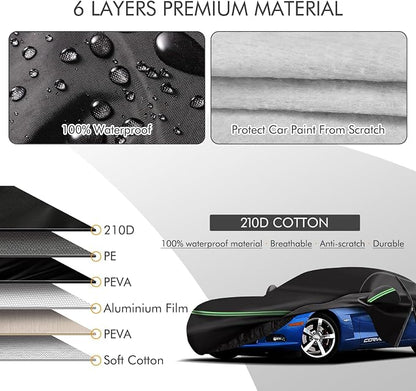 for Corvette 2005-2013 C6 Car Cover 210D Outdoor Waterproof UV Protection - Image 2