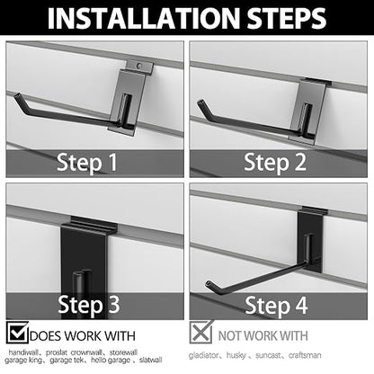 3-H Slatwall Accessories 30 Pack, 6 Inch Slatwall Hooks & Hangers, Heavy Duty - Image 7