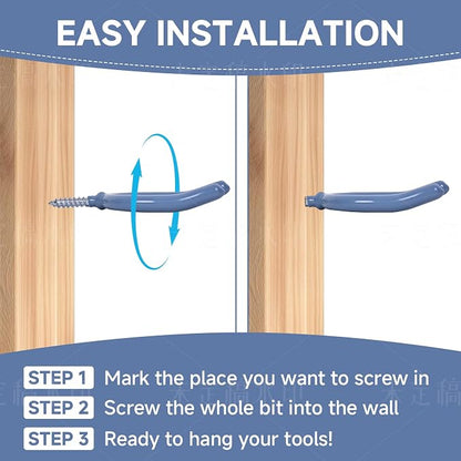 6 Pack Garage Storage System Steel U Hooks - Image 7
