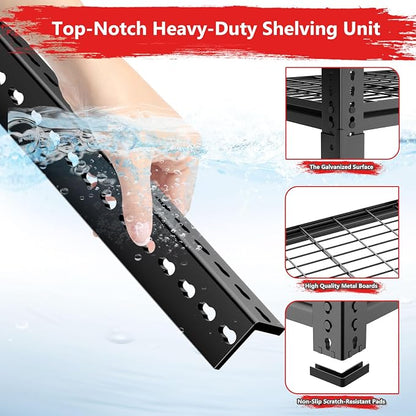 Storage Shelves 3PCS, Garage Shelving Heavy Duty 1920LBS Capacity, 4 Tier - Image 5