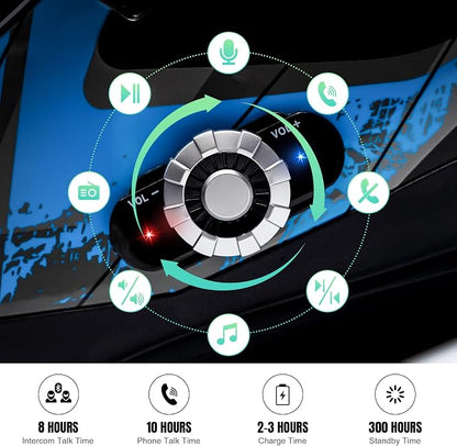 FreedConn BM12 Bluetooth Full Face Motorcycle Helmet - Image 6
