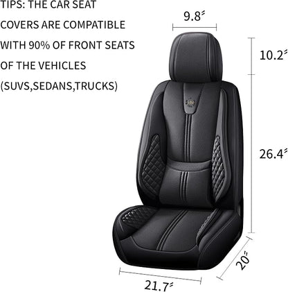Car Seat Covers Front Only, Easy Install Luxury Leather Automotive Seat Covers - Image 2