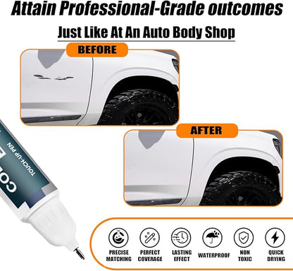 Summit White Touch Up Paint for GMC, Car Paint Pen Scratch Repair Two-In-One - Image 2