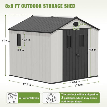 COOS BAY Resin Outdoor Storage Shed - Image 3