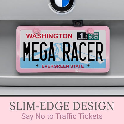 Premium Princess Pink License Plate Frame – 1 Pack, Rust-Free Stainless Steel - Image 7