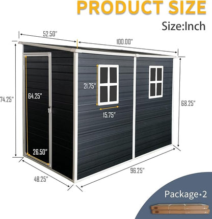 4x8 FT Outdoor Storage Resin Shed - Image 7