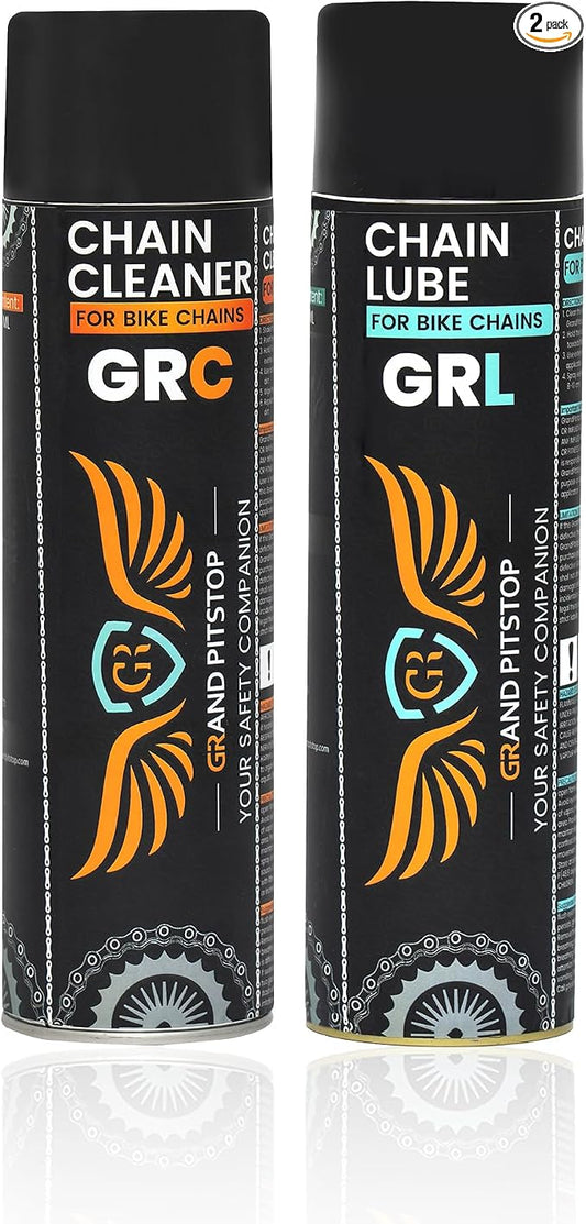 GRAND PITSTOP Chain Cleaner, Degreaser 500ml and Chain Lube, 500ml Motorcycle by GRANDPITSTOP