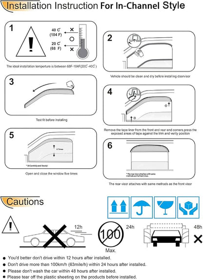 194249 Side Window Visors Wind Vent Deflector fit - Image 7