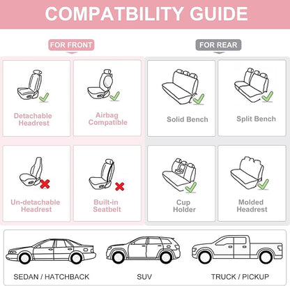 Front Seat Covers, 2 Pieces Universal Seat Covers - Image 6