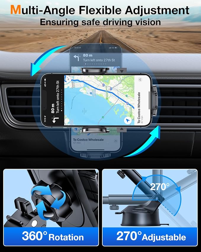 HTU 2025 Upgraded Car Phone Holder 【Safety Certs & No Smell】 Cell Phone Holder - Image 5
