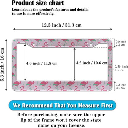 License Plate Frames for Girl Pink License Plate Cover for Women Pink Flamingo - Image 2