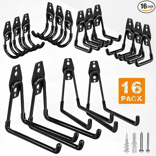Garage Hooks, 16 Pack Garage Hooks Heavy Duty, Utility Steel Garage Storage by HaveANiceDay
