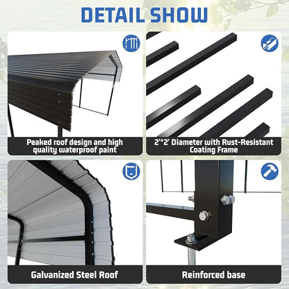 Metal Carport 10 * 15 FT Heavy Duty Carport Canopy - Image 2