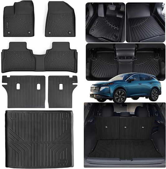 Floor Mat with Trunk Mat for 2025 Nissan Murano with Velcro Backrest Mat TPE by AltraVosAllWeatherCarMats