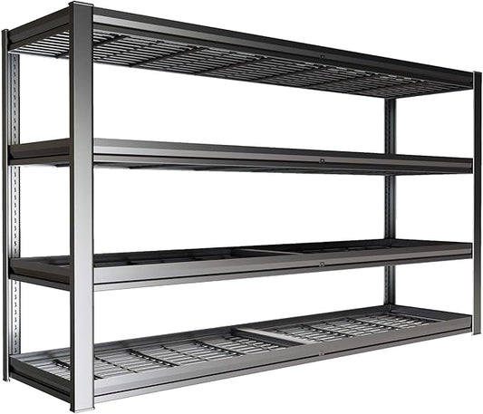 68" W Garage Shelving Unit, Heavy Duty Garage Storage Shelves, 4 Tier Storage by PMKES