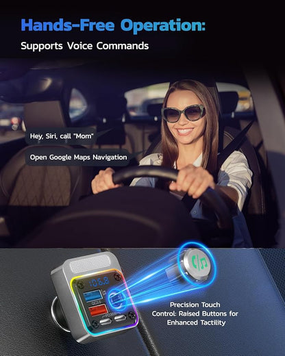 Nulaxy 54W Bluetooth 5.3 Car Adapter - Image 6