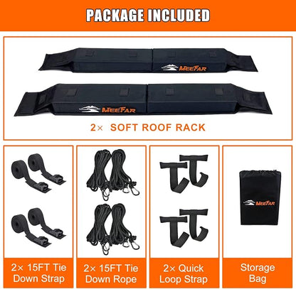 MeeFar Universal Car Soft Roof Rack Pads Luggage Carrier System - Image 7