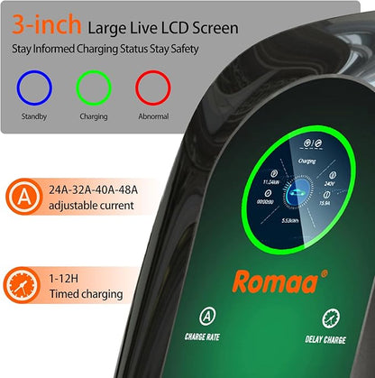Level 2 EV Charger 48 Amp, J1772 Charger, Hardwired Electric Car Charger - Image 3
