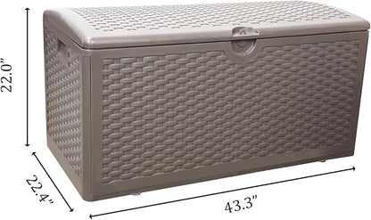 80 Plus Gallon Outdoor Storage Box, Waterproof Resin Deck Box Outdoor Storage - Image 2