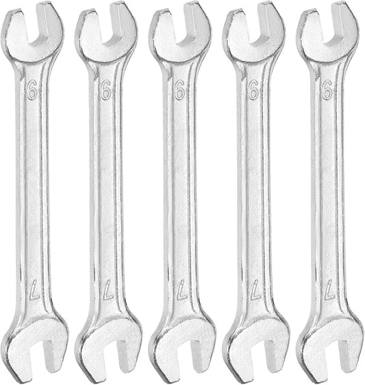 HARFINGTON 5pcs Double Open End Wrench 6mm x 7mm Metric 15 Degree Offset Angle by HARFINGTON