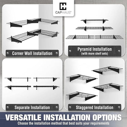 CAPHAUS Garage Wall Shelving, 96 in. W x 18 in. D Wall Mounted Garage Shelves - Image 7