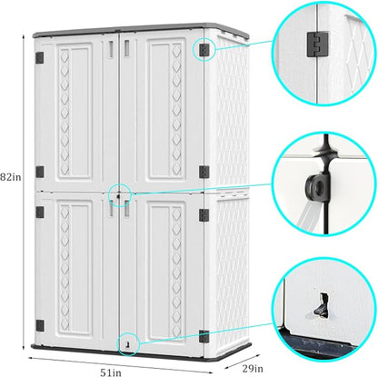 HOMSPARK Storage Shed Weather Resistance, Outdoor Storage Cabinet - Image 7