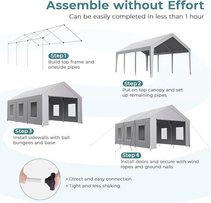 Carport 12x20 ft Heavy Duty, Car Port - Image 5