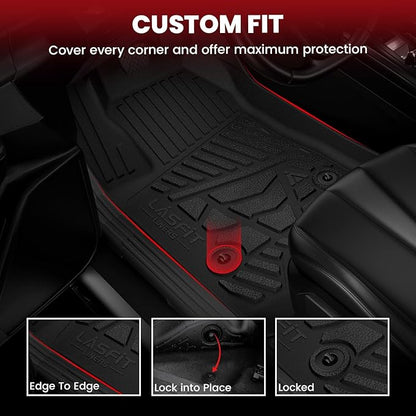 LASFIT Floor Mats for Toyota Tundra 2022-2025 Double Cab, Custom Fit All - Image 2