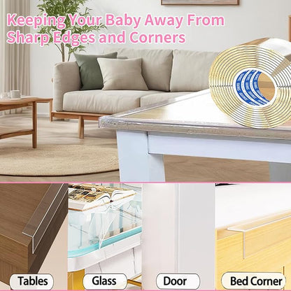 Clear Soft Corner Protectors for Furniture Strip, 1.6in x 13FT, Sharp Edge & - Image 6