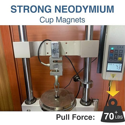 MIKEDE 10 Pack Strong Neodymium Cup Magnets, 70Lbs+ Holding Force Heavy Duty - Image 4