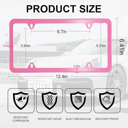 LivTee 4 Holes Stainless Steel License Plate Frames, Automotive Exterior - Image 3